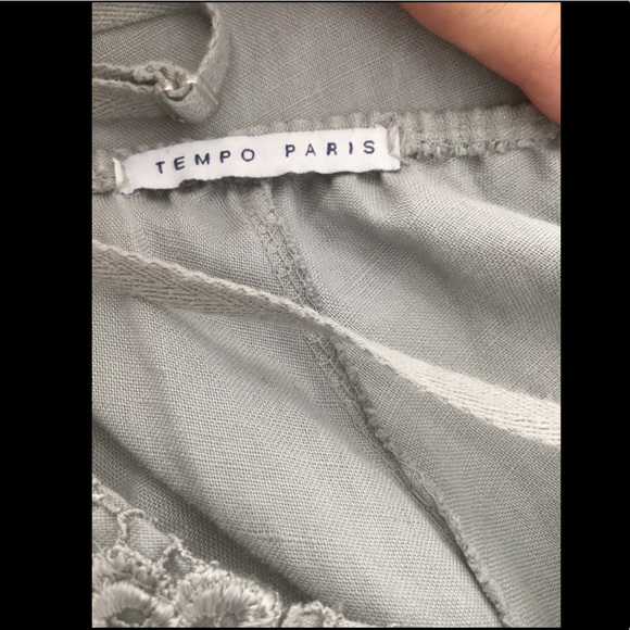 Tempo Paris 100% Linen Small Gray Summer Dress - Picture 9 of 10